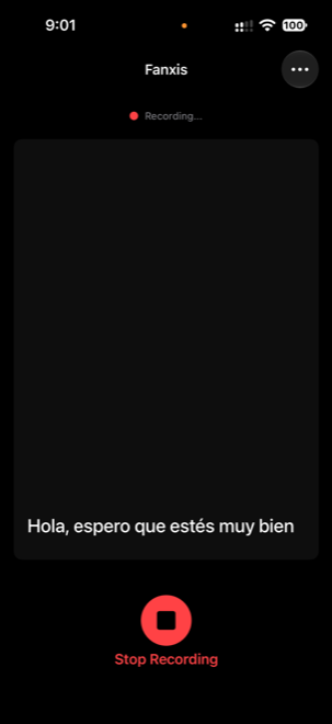 El texto aparece mientras hablas, sin esperar a que termines la frase.